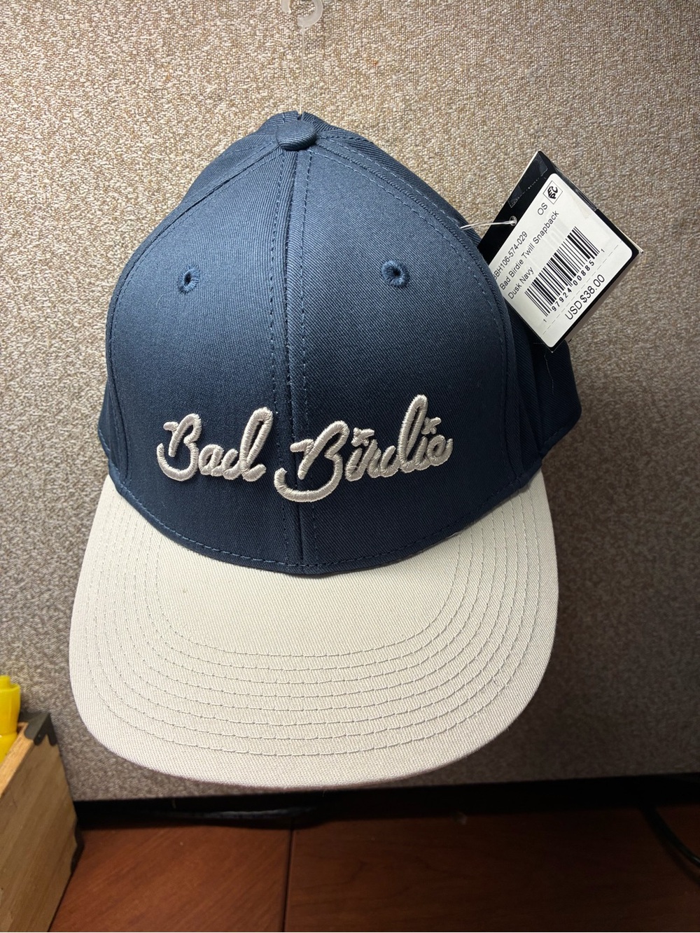 Bad Birdie mens Two-Tone Navy and Cream Cap